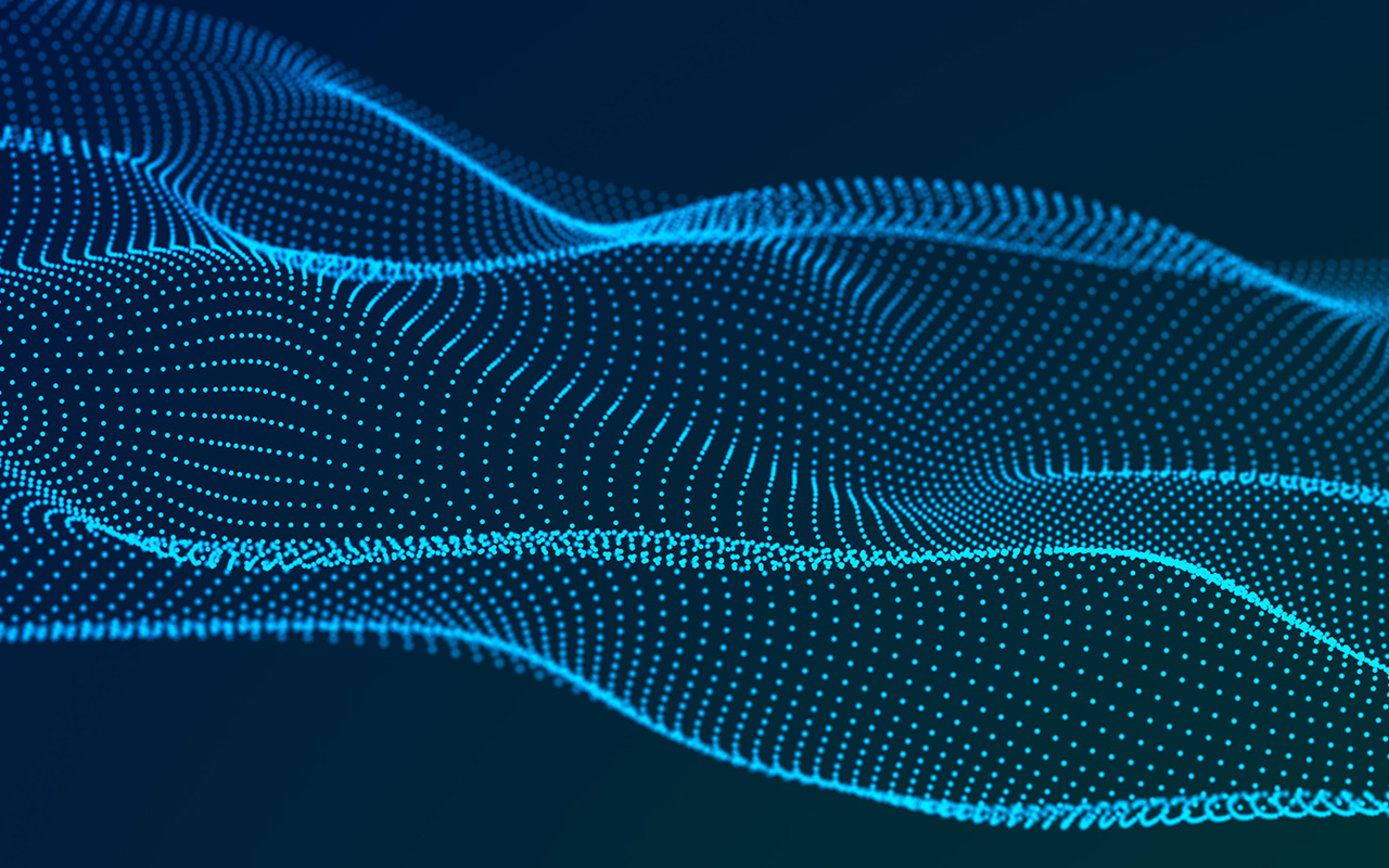 Blue pixel wave