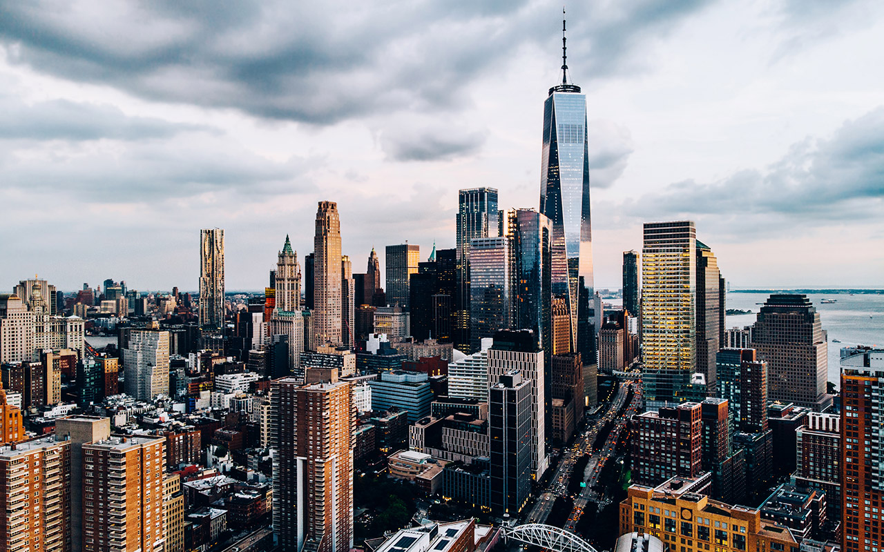 aerial photo of New York City skyline