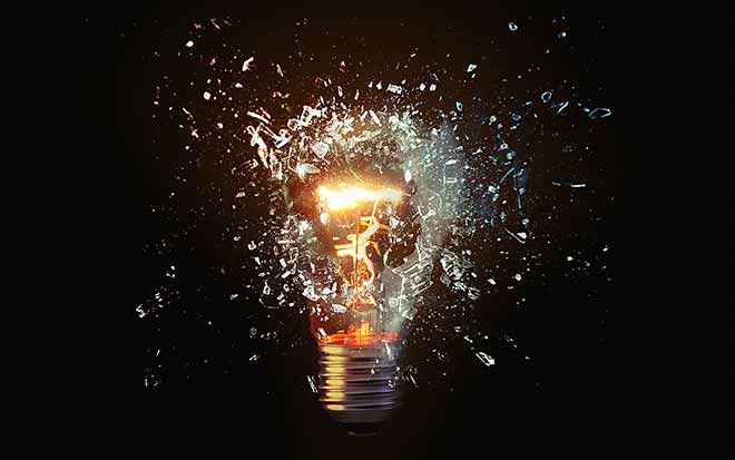 Image of an exploding lightbulb