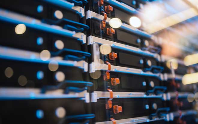 Close up of IT security switchboard