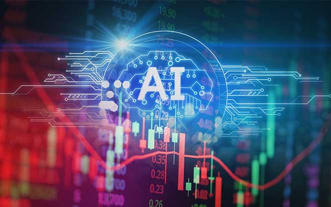 Red and blue graphic reading "A.I."