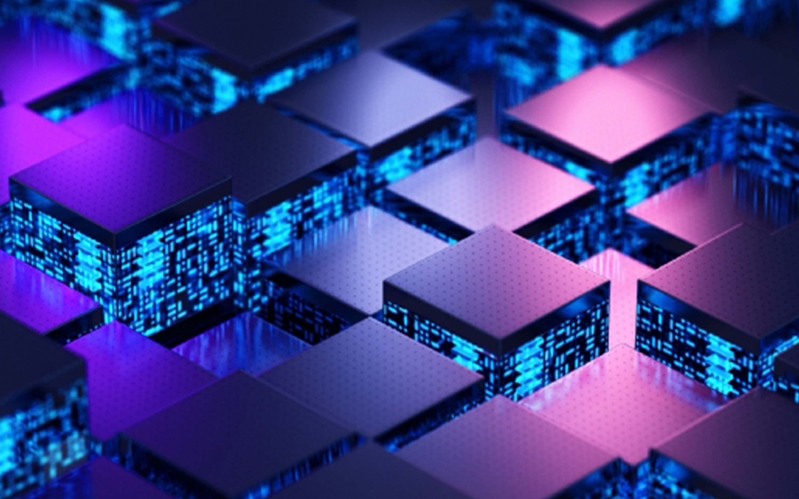 Several squares of blockchain all working together side-by-side