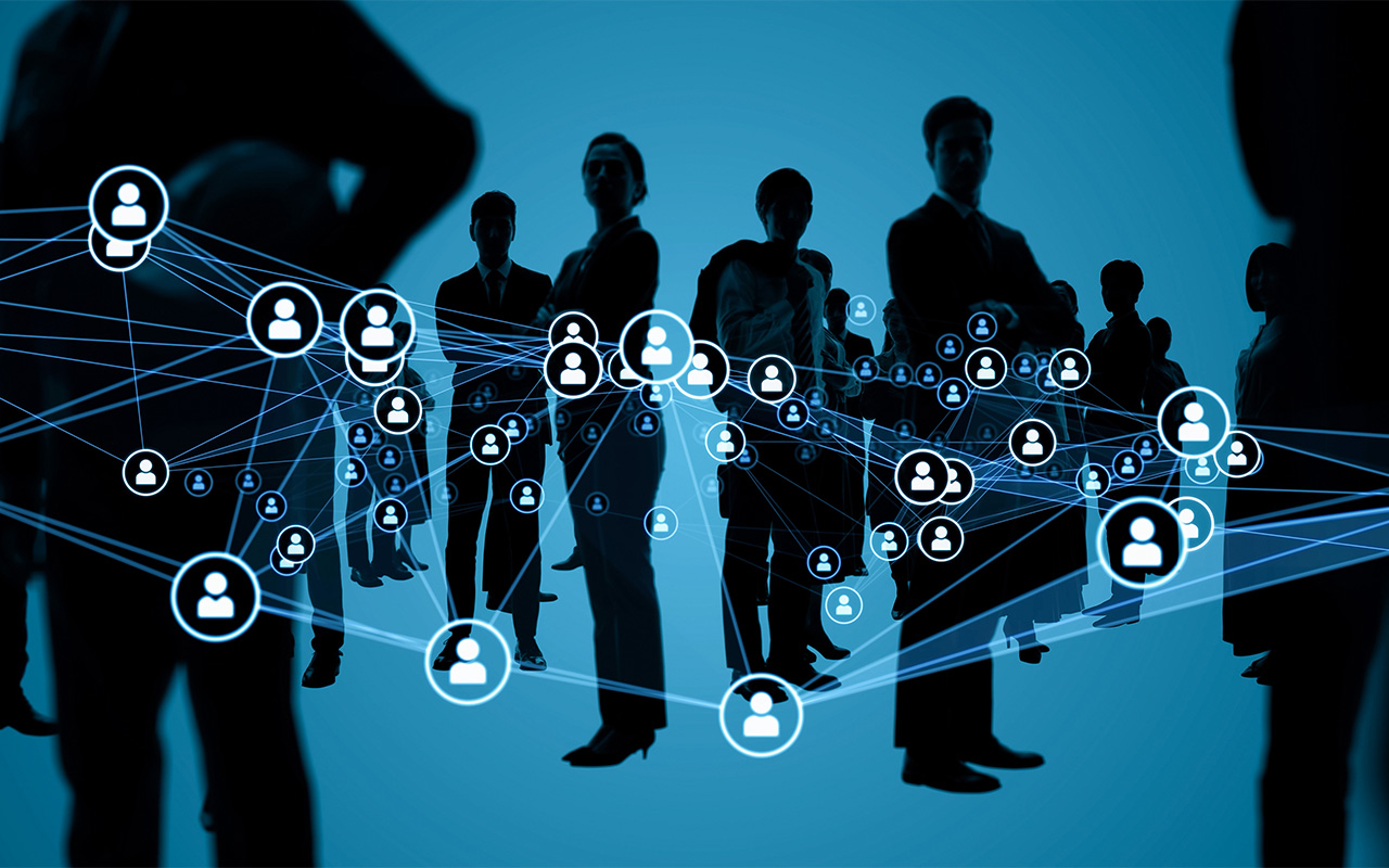 illustration of employees networking