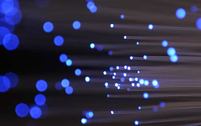 Blue bokeh, abstract background with light circles