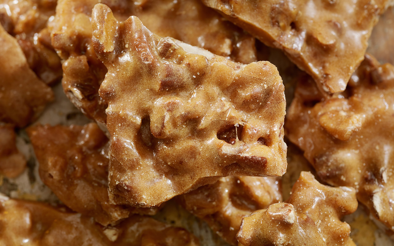 peanut brittle stock image