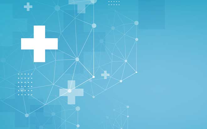 Health care and science icon pattern medical innovation concept background vector design