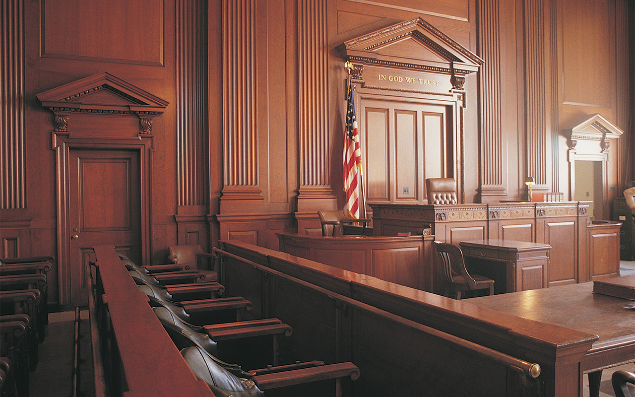 Interior of courtroom