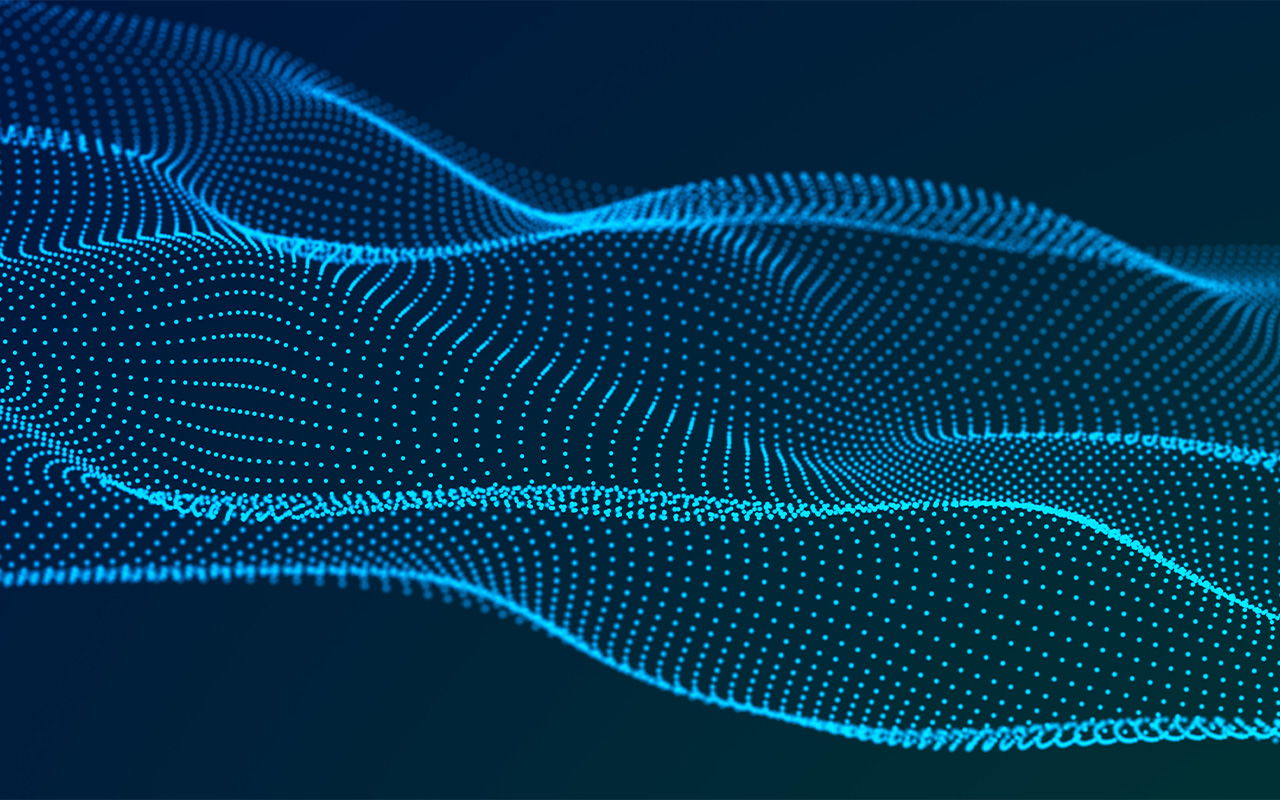 Wispy blue digital waves