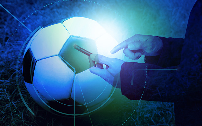 Online sport betting and soccer betting application concept