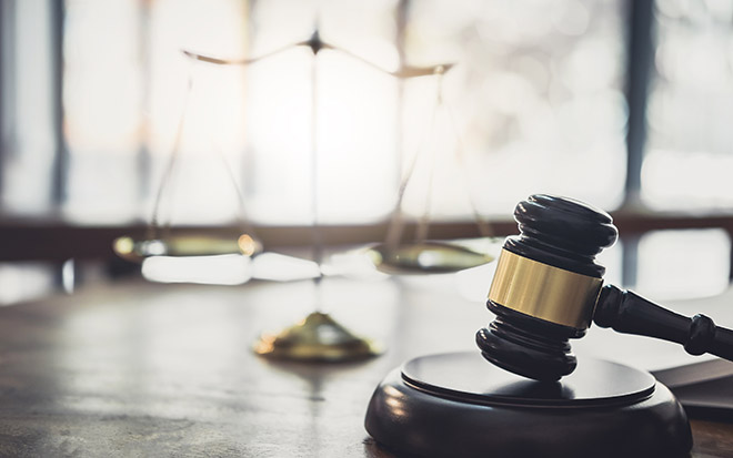Scales of justice and Gavel on sounding block, object and law book to working with judge agreement in Courtroom, Justice and Law concept