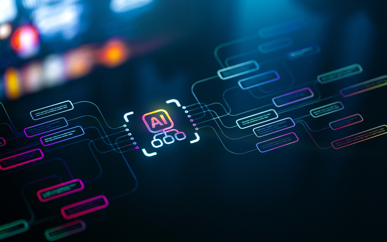 Multimodal AI Technology Concept with Digital Blocks Representing Artificial Intelligence Technologies
