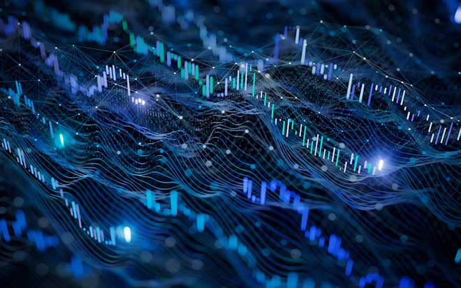 Glowing abstract data chart