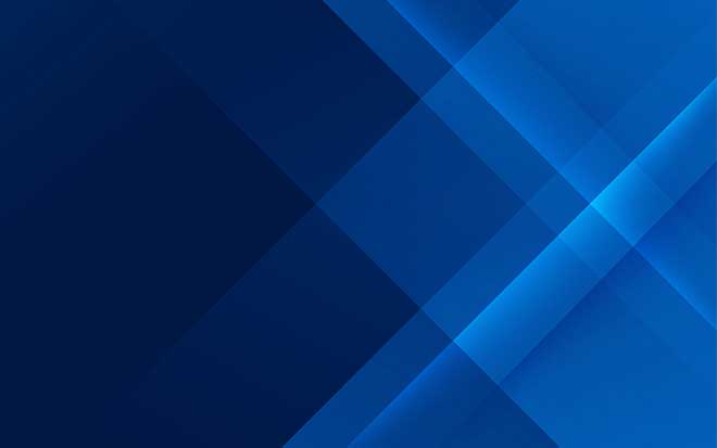 Abstract blue geometric background featuring overlapping translucent rectangles and diagonal bands in varying shades of navy and bright blue, creating a modern, layered design.