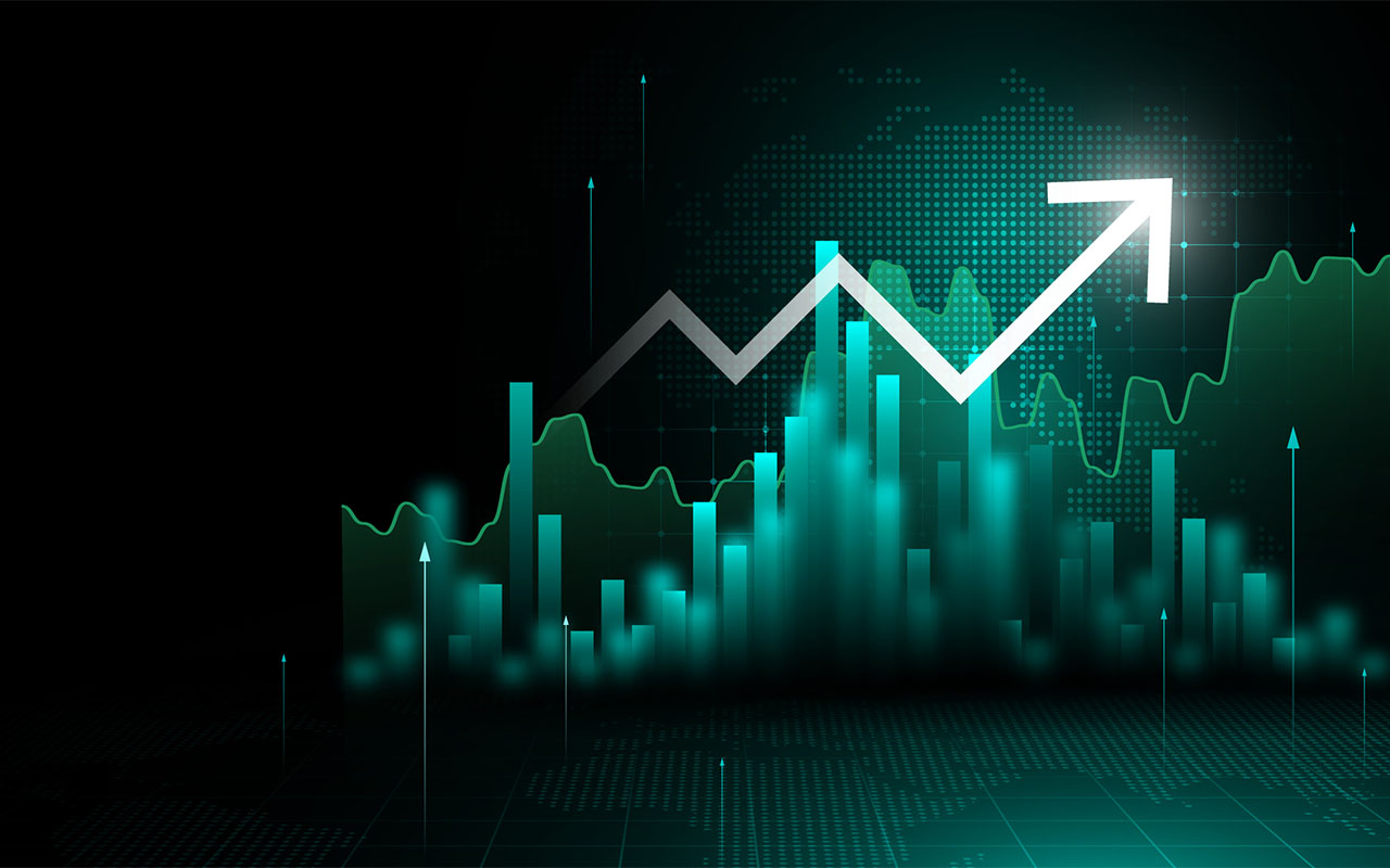 graph showing stock price upward trajectory