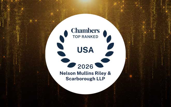 Chambers top ranked usa 2026 logo over gold and black glitter background