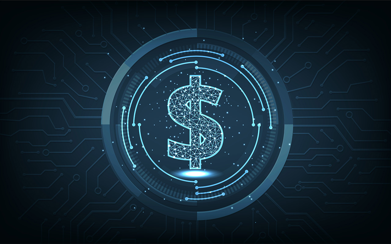 illustration of a digital dollar sign