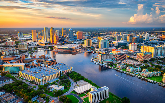 Aerial view of Tampa, FL