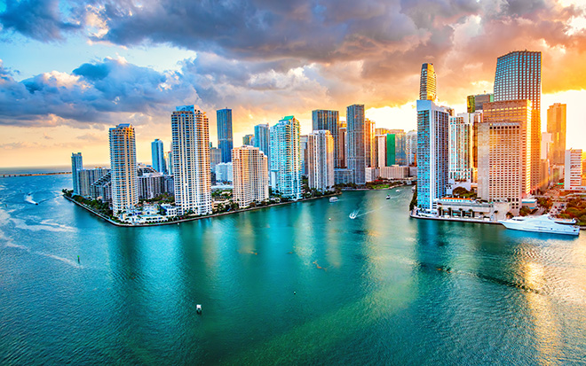Miami Skyline at Sunset