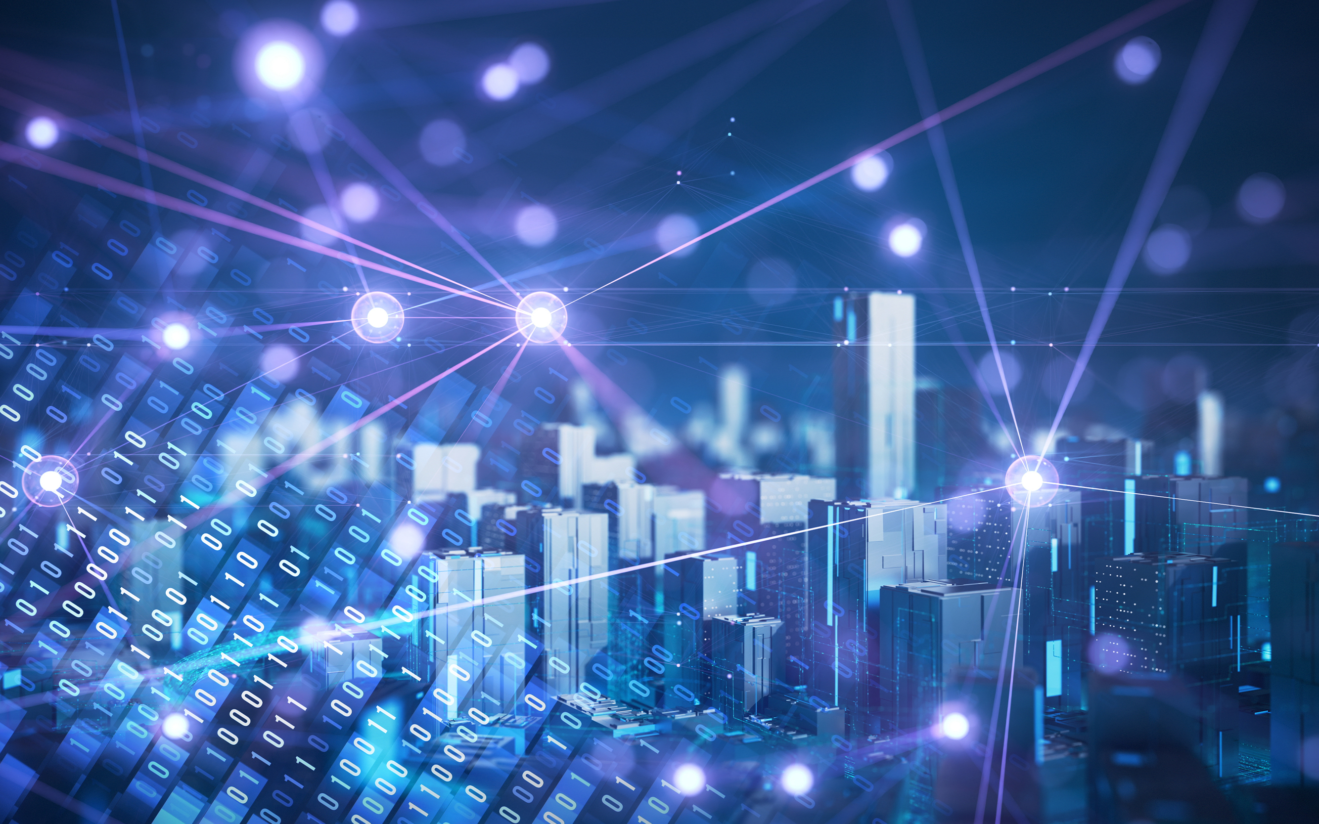 Photo of a digital city.